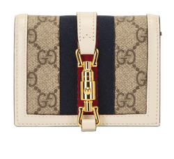 Gucci Jackie 1961 Small Wallet, Canvas/Leather, Beige/Cream,203887,B/DB,3*
